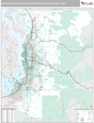 Seattle-Tacoma-Bellevue Metro Area Digital Map Premium Style